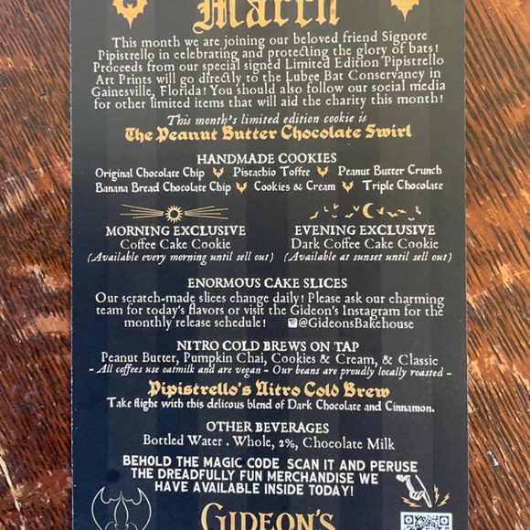 Gideons Bakehouse   Menu card  ‘’Signiore Pipestrello ‘’  March 2024 - Picture 2 of 2